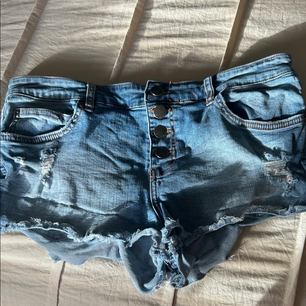 Billabong Light Blue Distressed Jean Shorts